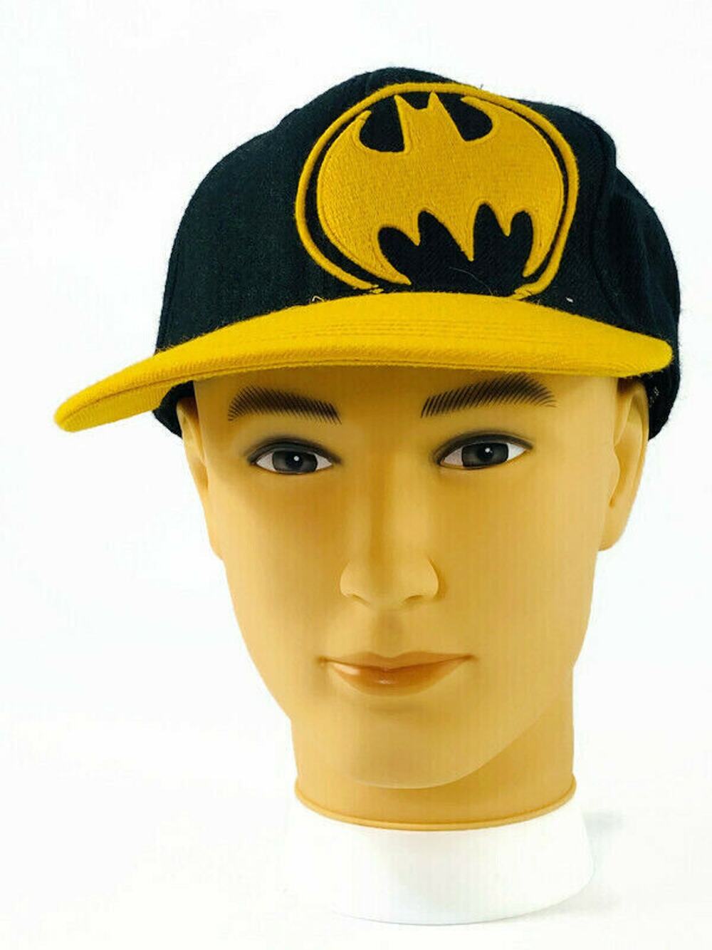 DC Comics Batman Baseball Cap Black Yellow Raised Logo Small Medium